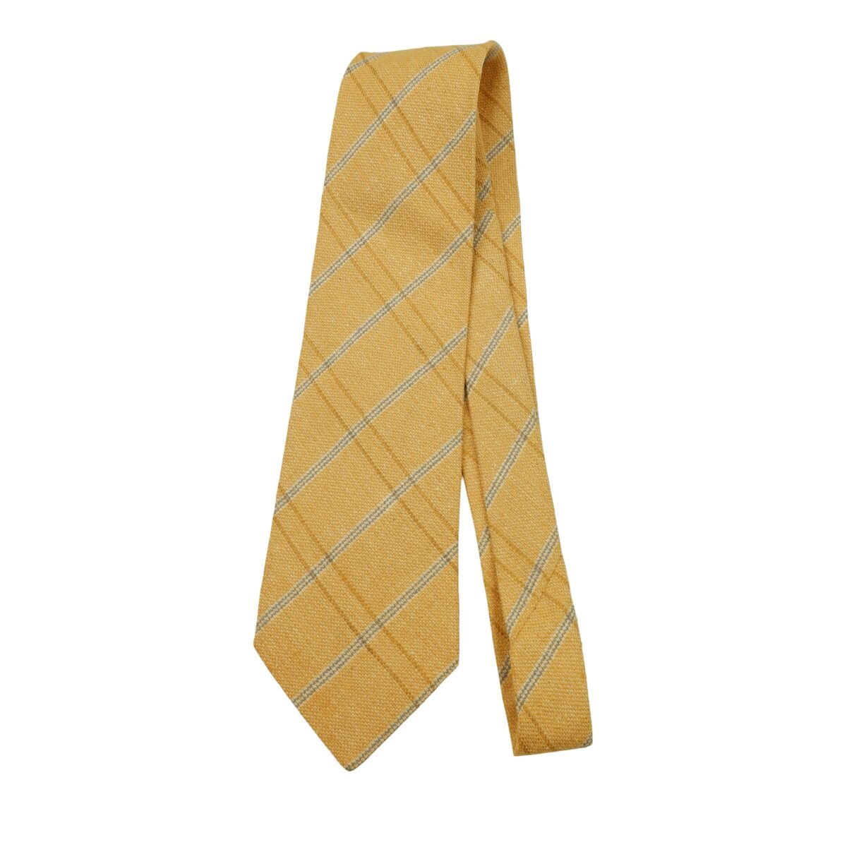 a16600 5 Burberry Tie Silk Linen Brown Check England (US Import Tax Included) มุมที่ 5