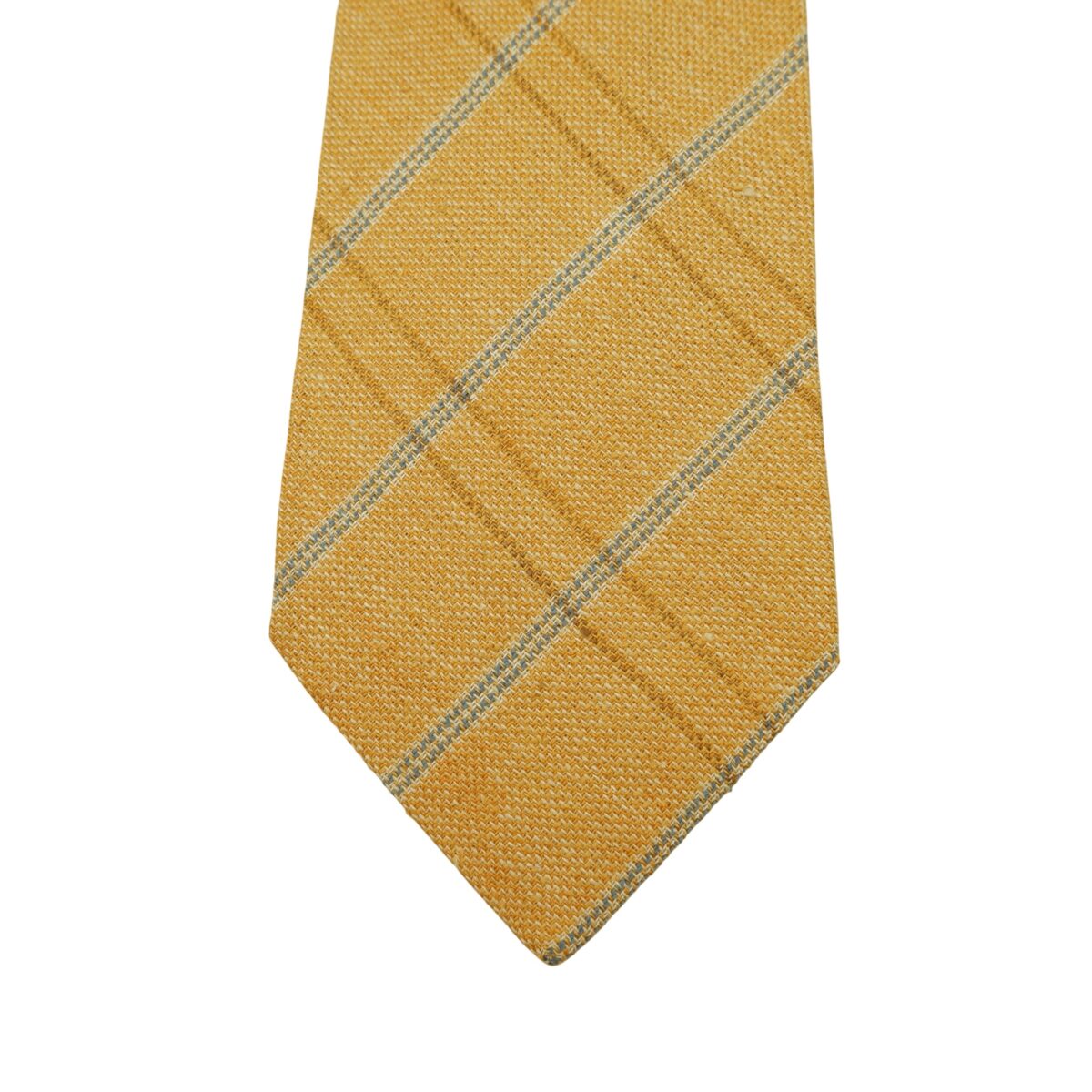 a16600 6 Burberry Tie Silk Linen Brown Check England (US Import Tax Included) มุมที่ 6