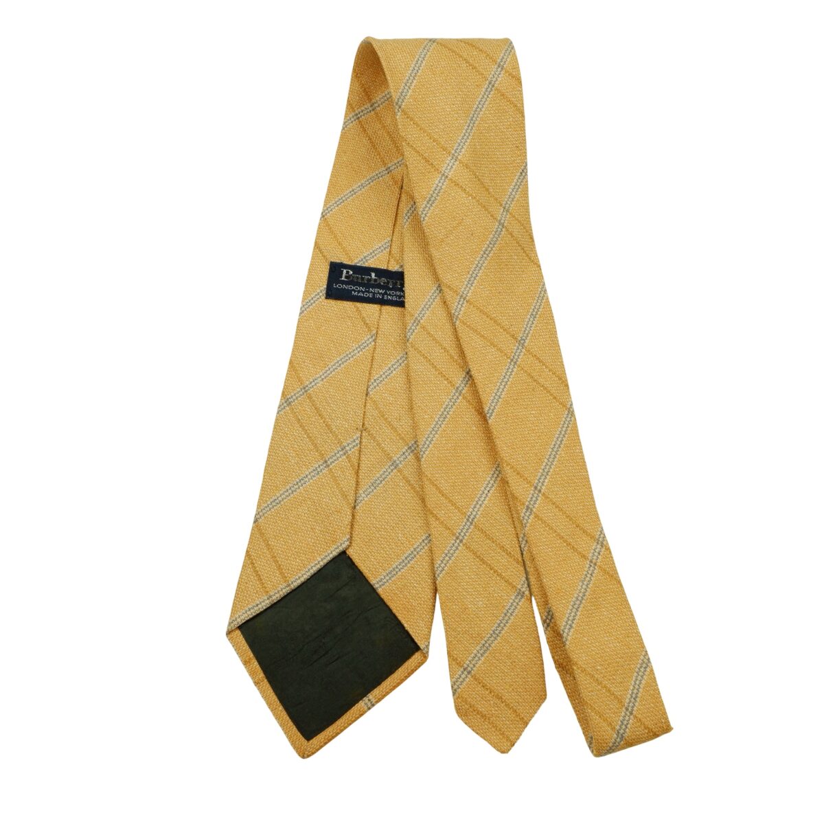 a16600 7 Burberry Tie Silk Linen Brown Check England (US Import Tax Included) มุมที่ 7