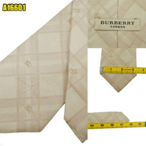Burberry Tie Silk Light Brown Check (US Import Tax Included) มุมที่ 1