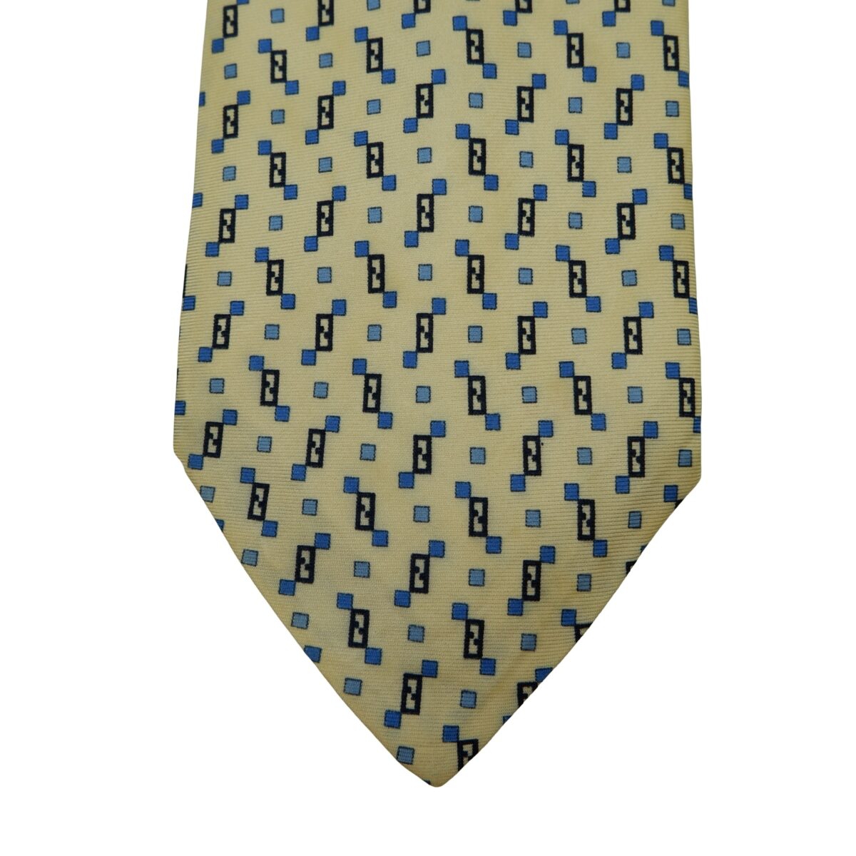 a16607 6 Fendi Tie Silk Beige Zucca Pattern Italy (US Import Tax Included) มุมที่ 6