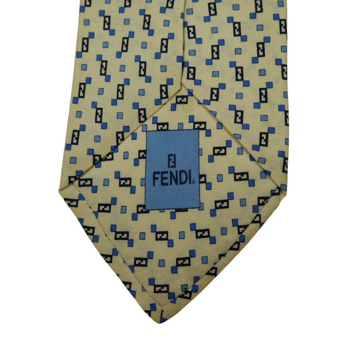 a16607 8 Fendi Tie Silk Beige Zucca Pattern Italy (US Import Tax Included) มุมที่ 8