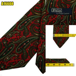 Polo Ralph Lauren Tie Silk Maroon Paisley Patttern USA (US Import Tax Included) มุมที่ 1