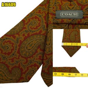 Coach Tie Silk Brown Paisley Patttern USA (US Import Tax Included) มุมที่ 1