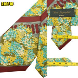 Karl Lagerfeld Tie Silk Maroon Abstract Pattern Italy (US Import Tax Included) มุมที่ 1