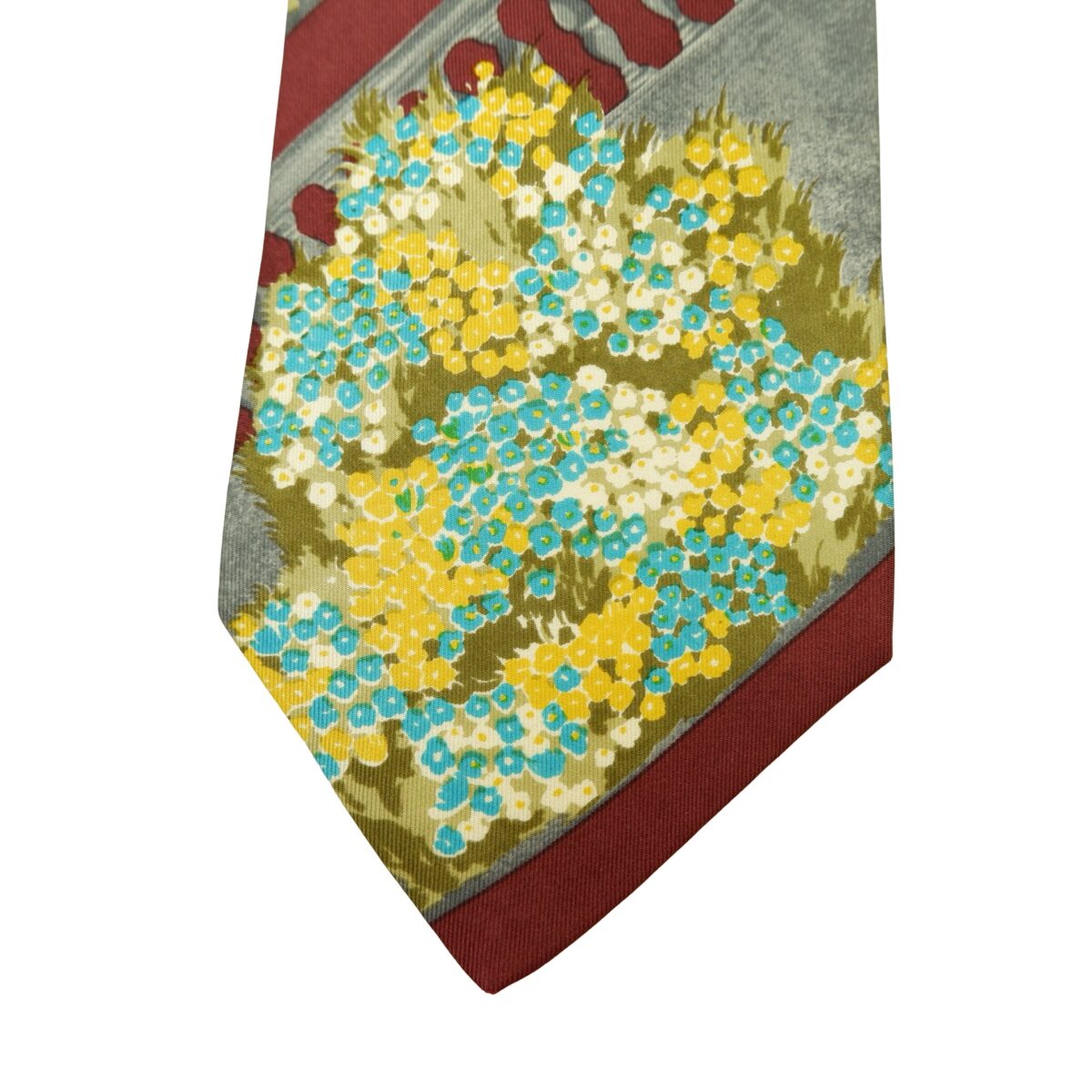 a16610 6 Karl Lagerfeld Tie Silk Maroon Abstract Pattern Italy (US Import Tax Included) มุมที่ 6