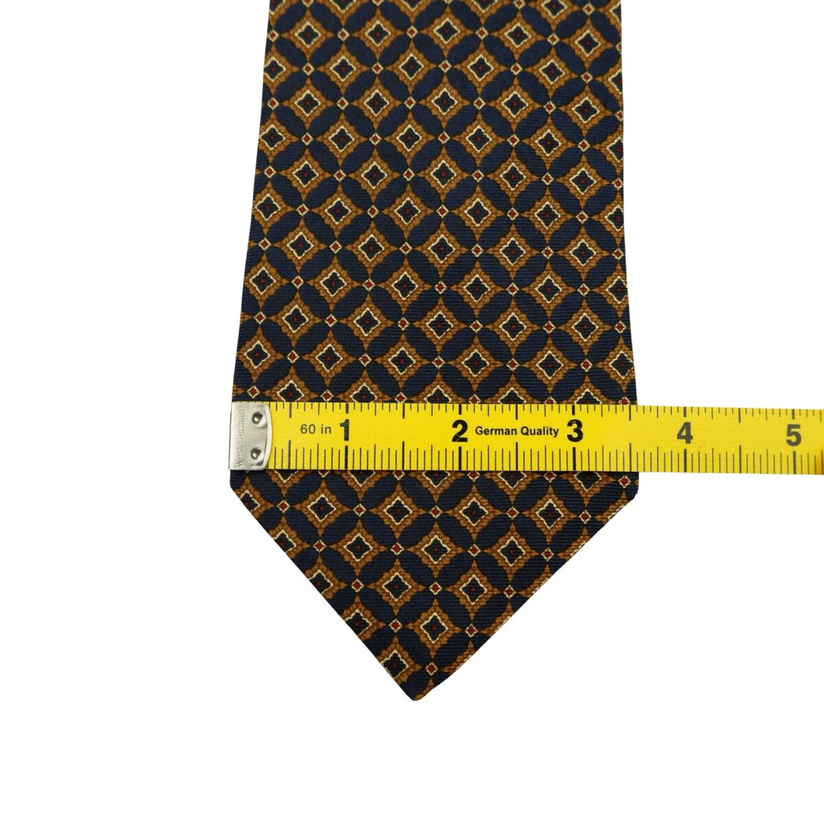 Pierre Cardin Tie Silk Dark Navy Geometric Italy (US Import Tax Included) | mesabb clothing Pierre Cardin Tie Silk Dark Navy Geometric Italy (US Import Tax Included) มุมที่ 10