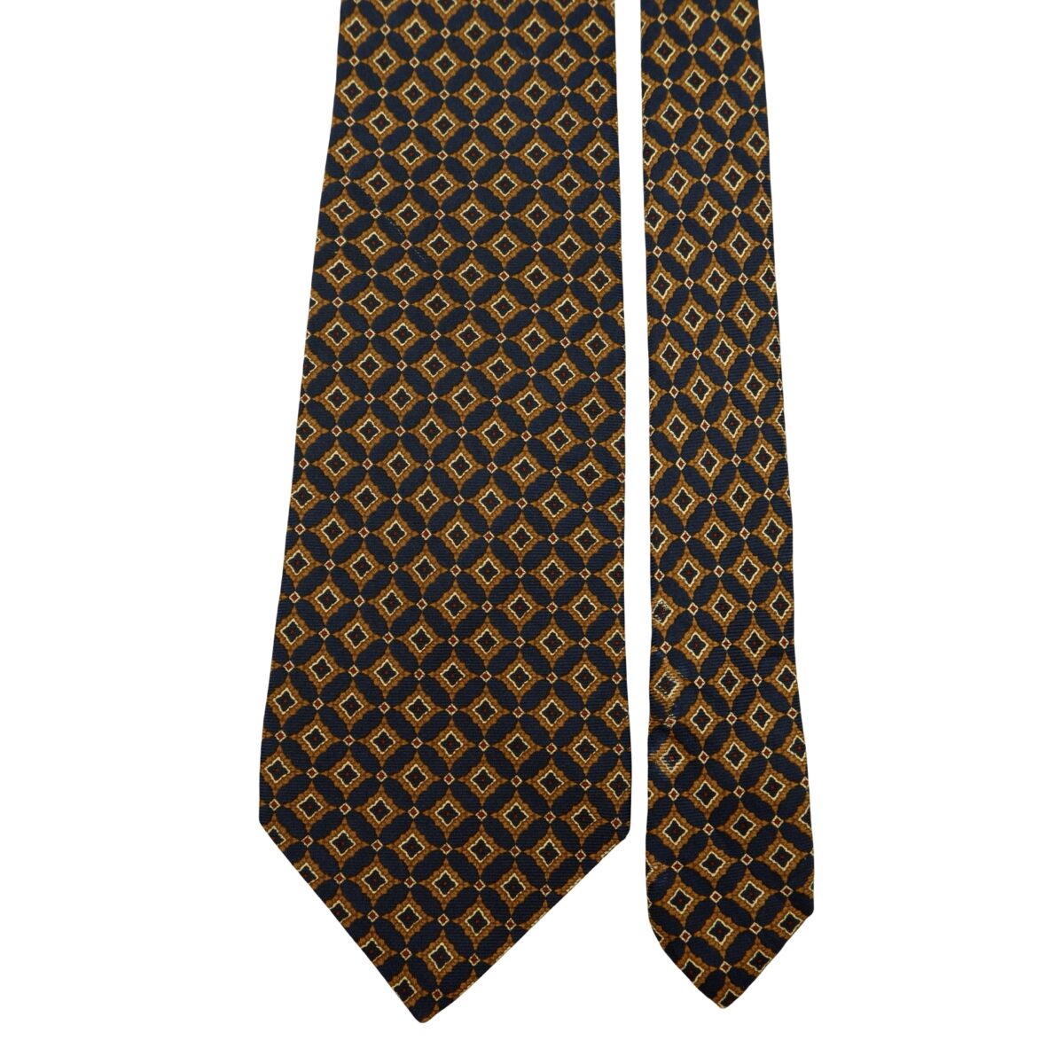 Pierre Cardin Tie Silk Dark Navy Geometric Italy (US Import Tax Included) | mesabb clothing Pierre Cardin Tie Silk Dark Navy Geometric Italy (US Import Tax Included) มุมที่ 3