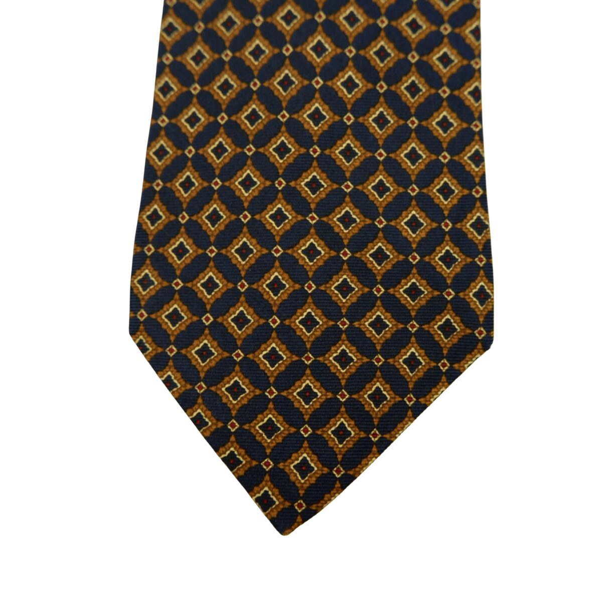 Pierre Cardin Tie Silk Dark Navy Geometric Italy (US Import Tax Included) | mesabb clothing Pierre Cardin Tie Silk Dark Navy Geometric Italy (US Import Tax Included) มุมที่ 6