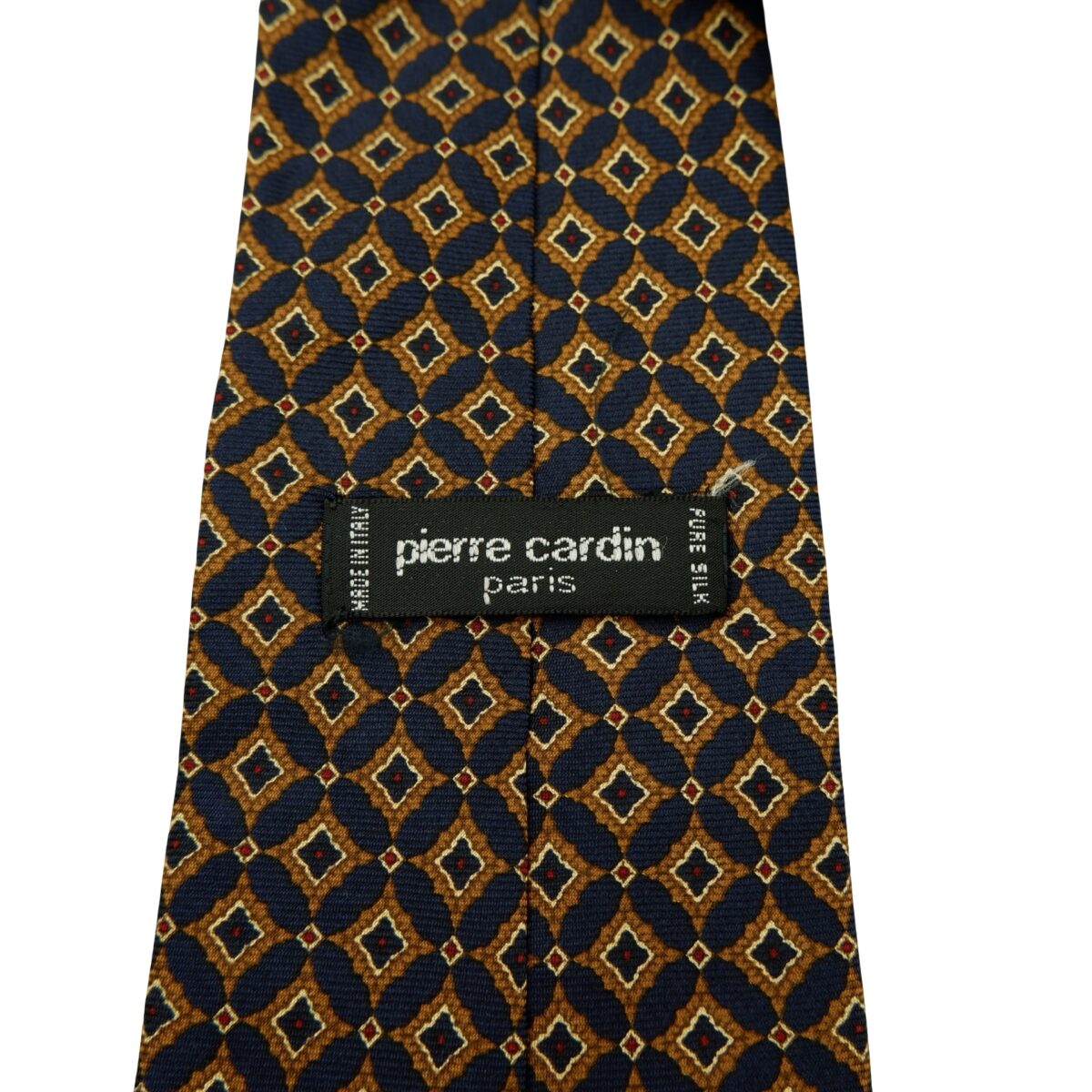 Pierre Cardin Tie Silk Dark Navy Geometric Italy (US Import Tax Included) | mesabb clothing Pierre Cardin Tie Silk Dark Navy Geometric Italy (US Import Tax Included) มุมที่ 9