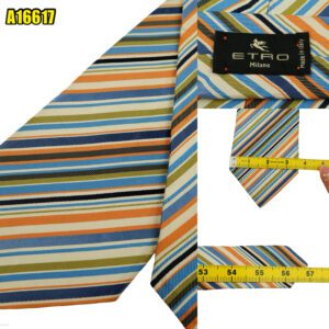 Etro Tie Silk Multicolor Stripe Italy (US Import Tax Included) มุมที่ 1