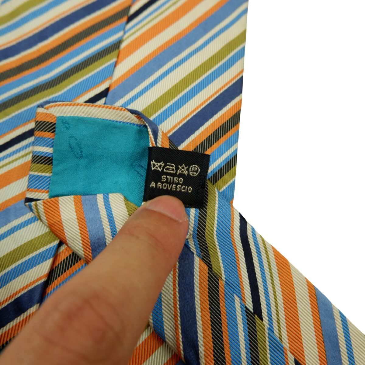 Etro Tie Silk Multicolor Stripe Italy (US Import Tax Included) | mesabb clothing Etro Tie Silk Multicolor Stripe Italy (US Import Tax Included) มุมที่ 11