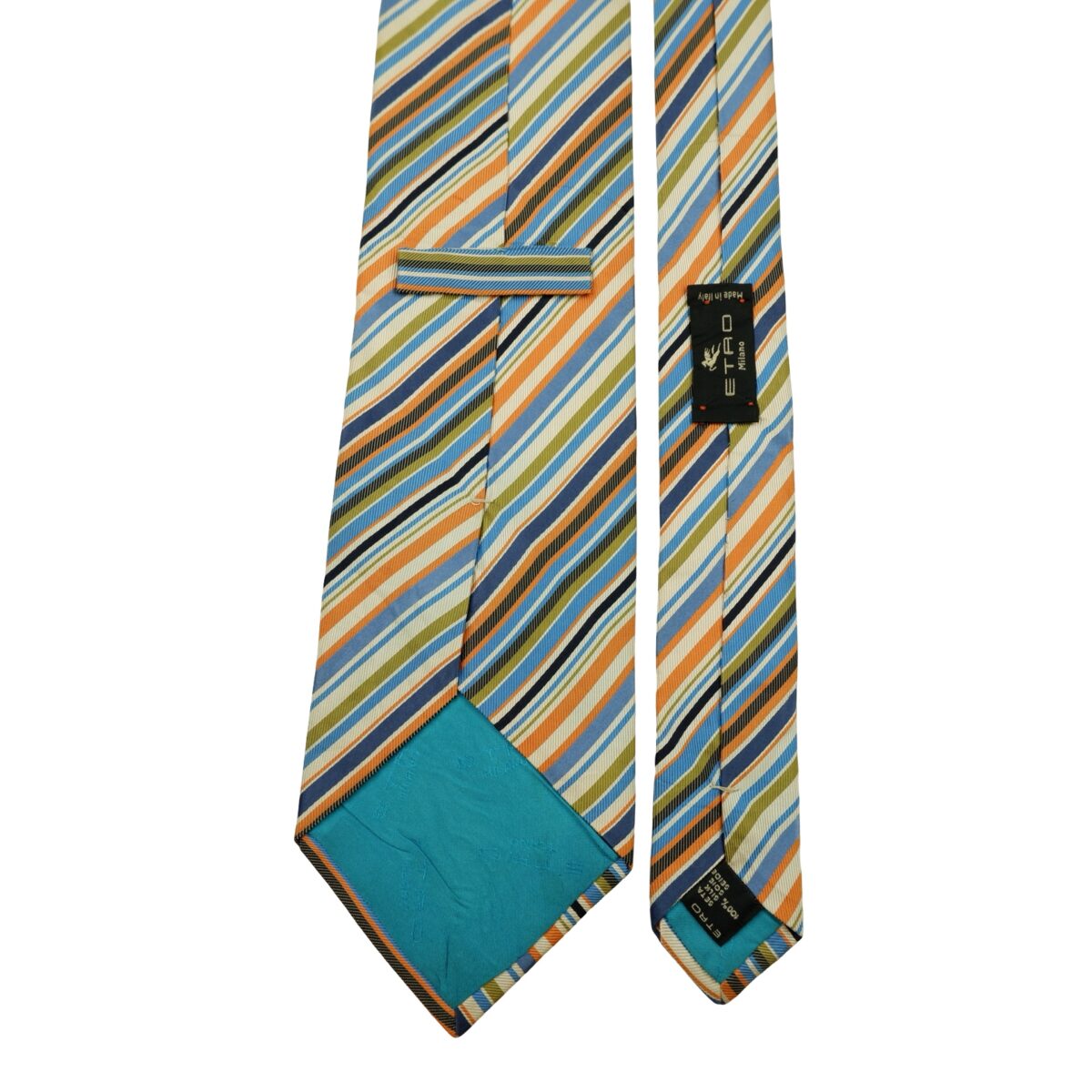 Etro Tie Silk Multicolor Stripe Italy (US Import Tax Included) | mesabb clothing Etro Tie Silk Multicolor Stripe Italy (US Import Tax Included) มุมที่ 4