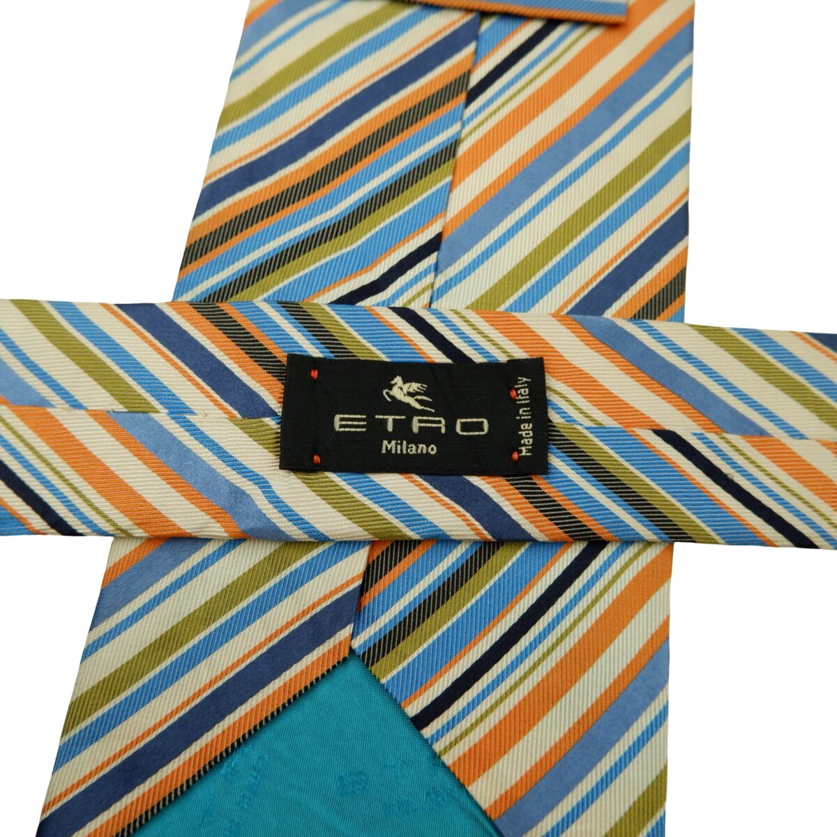 Etro Tie Silk Multicolor Stripe Italy (US Import Tax Included) | mesabb clothing Etro Tie Silk Multicolor Stripe Italy (US Import Tax Included) มุมที่ 9