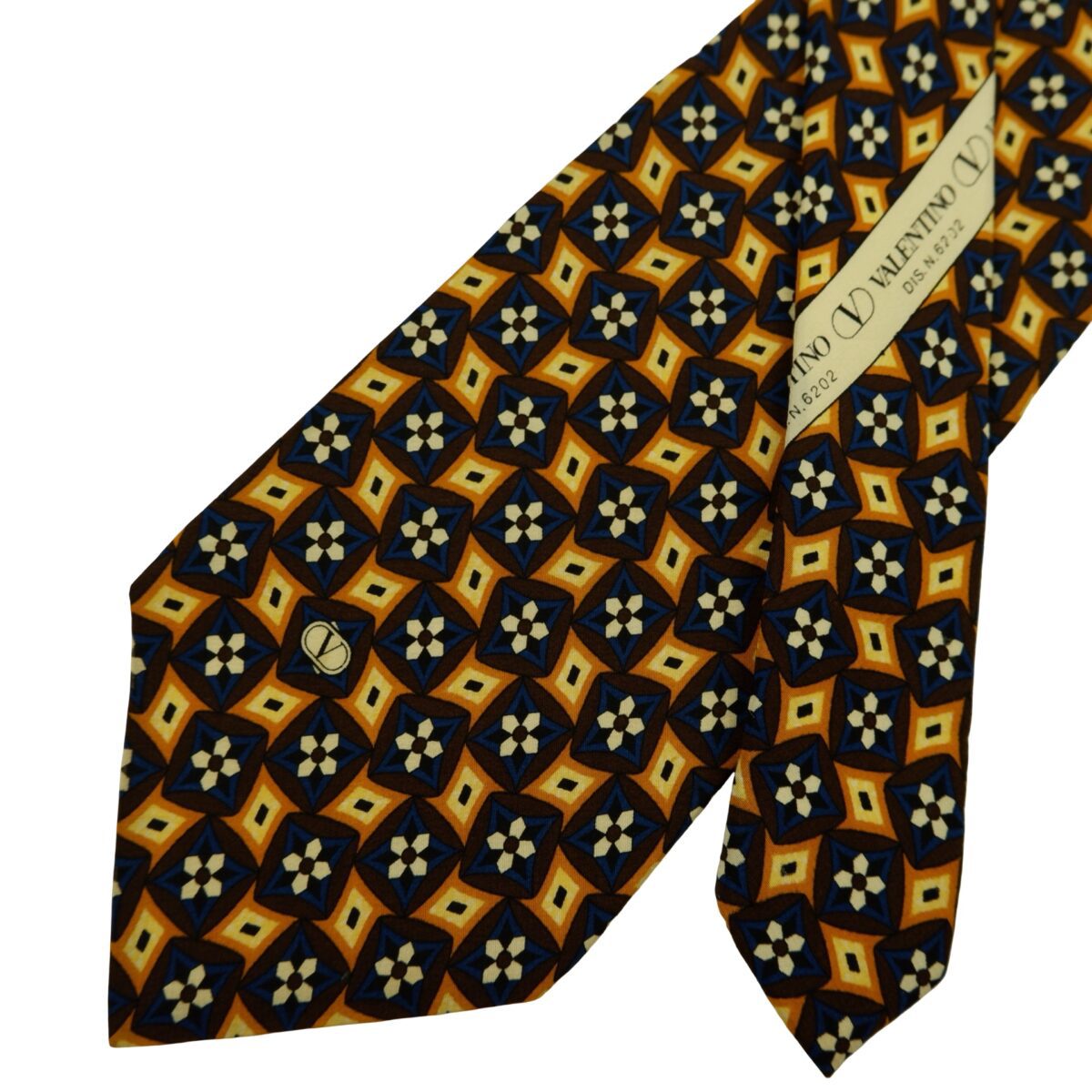 Valentino Tie Silk Brown Geometric Italy (US Import Tax Included) | mesabb clothing Valentino Tie Silk Brown Geometric Italy (US Import Tax Included) มุมที่ 2