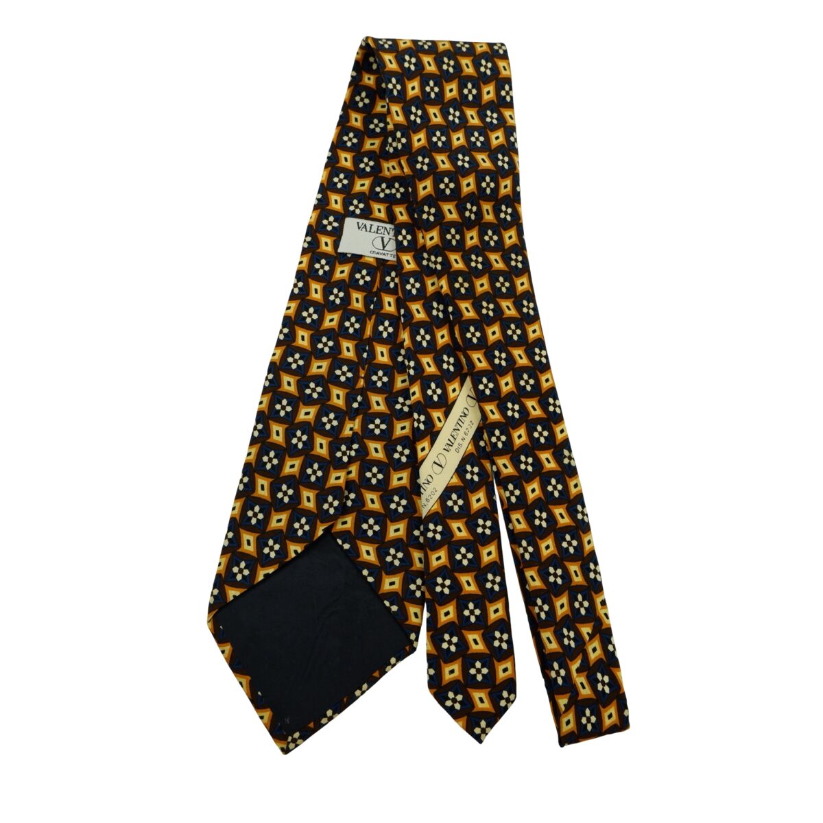 Valentino Tie Silk Brown Geometric Italy (US Import Tax Included) | mesabb clothing Valentino Tie Silk Brown Geometric Italy (US Import Tax Included) มุมที่ 7
