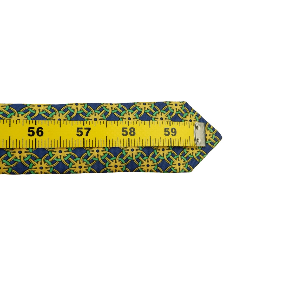a16621 16 Hermes Tie Silk Navy Geometric France (US Import Tax Included) มุมที่ 16