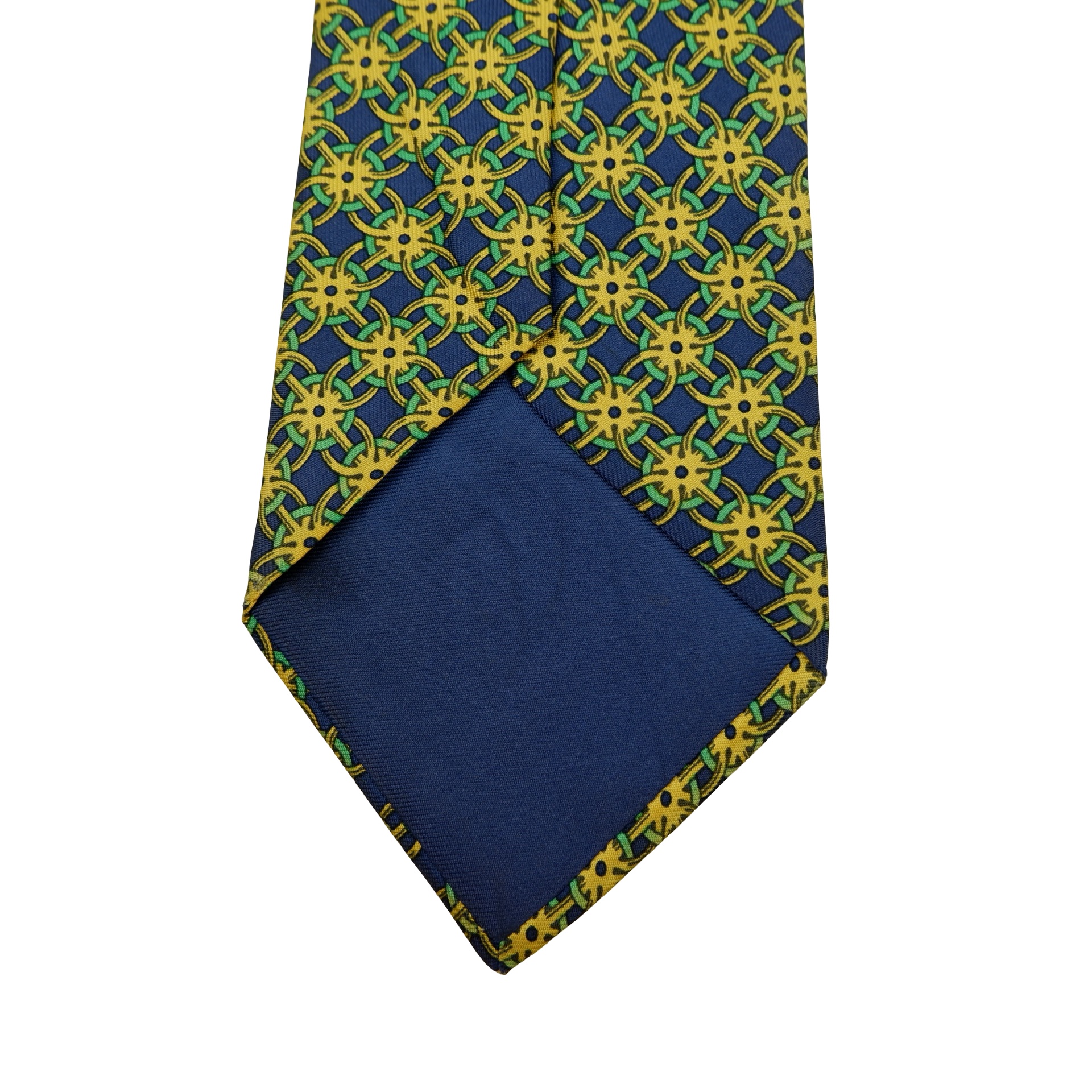 a16621 8 Hermes Tie Silk Navy Geometric France (US Import Tax Included) มุมที่ 8