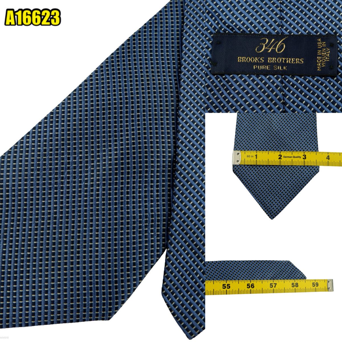 created by photogrid Brooks Brothers Tie Silk Blue Italy (US Import Tax Included) มุมที่ 1