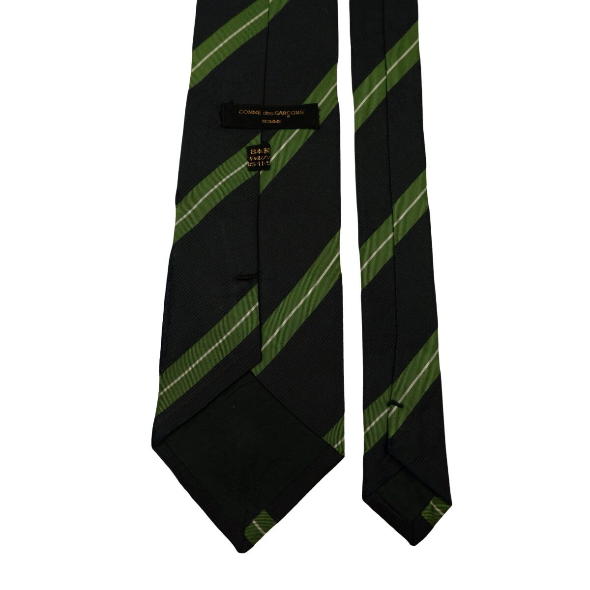 Comme Des Garcons Tie Silk Black Stripe Japan (US Import Tax Included) | mesabb clothing Comme Des Garcons Tie Silk Black Stripe Japan (US Import Tax Included) มุมที่ 4