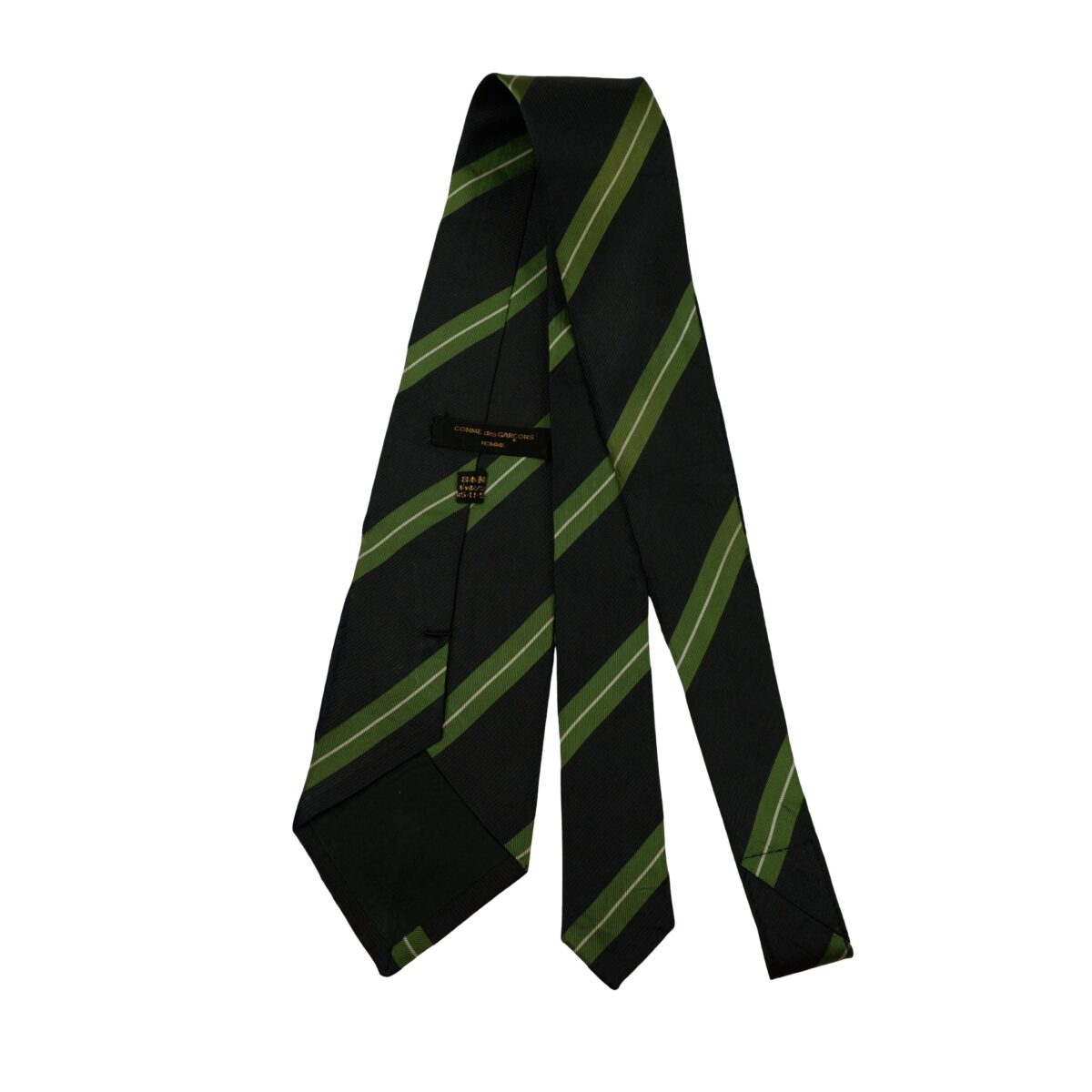 Comme Des Garcons Tie Silk Black Stripe Japan (US Import Tax Included) | mesabb clothing Comme Des Garcons Tie Silk Black Stripe Japan (US Import Tax Included) มุมที่ 7