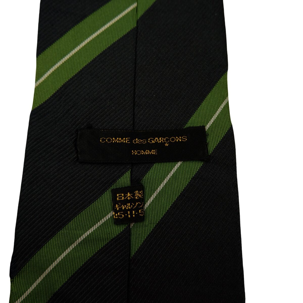 Comme Des Garcons Tie Silk Black Stripe Japan (US Import Tax Included) | mesabb clothing Comme Des Garcons Tie Silk Black Stripe Japan (US Import Tax Included) มุมที่ 9