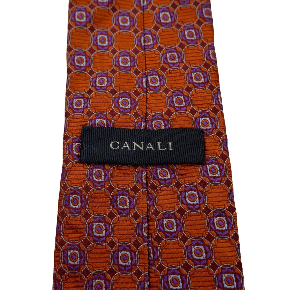 a16626 9 Canali Tie Silk Brown Geometric Italy (US Import Tax Included) มุมที่ 9