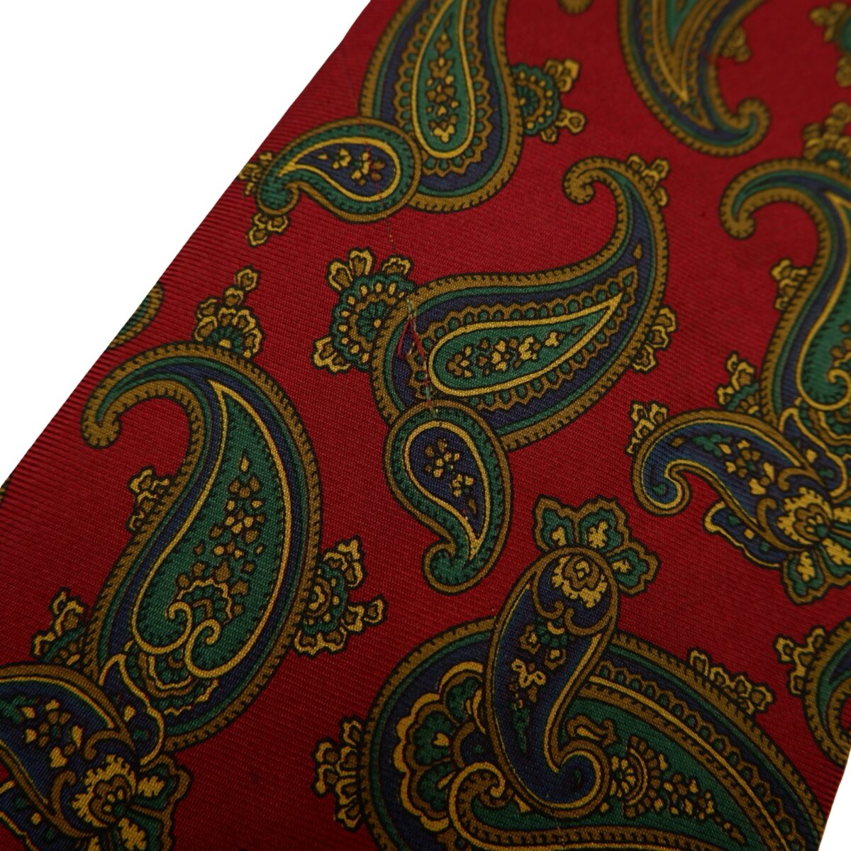 a16627 12 Burberry Tie Silk Maroon Paisley Patttern England (US Import Tax Included) มุมที่ 12
