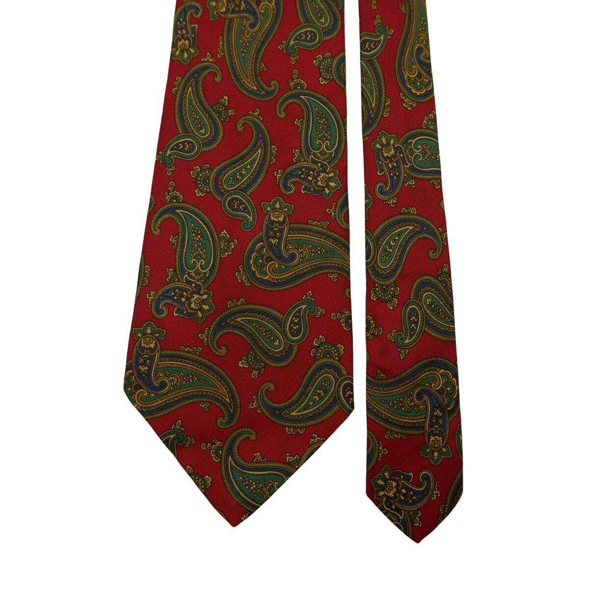 a16627 3 Burberry Tie Silk Maroon Paisley Patttern England (US Import Tax Included) มุมที่ 3