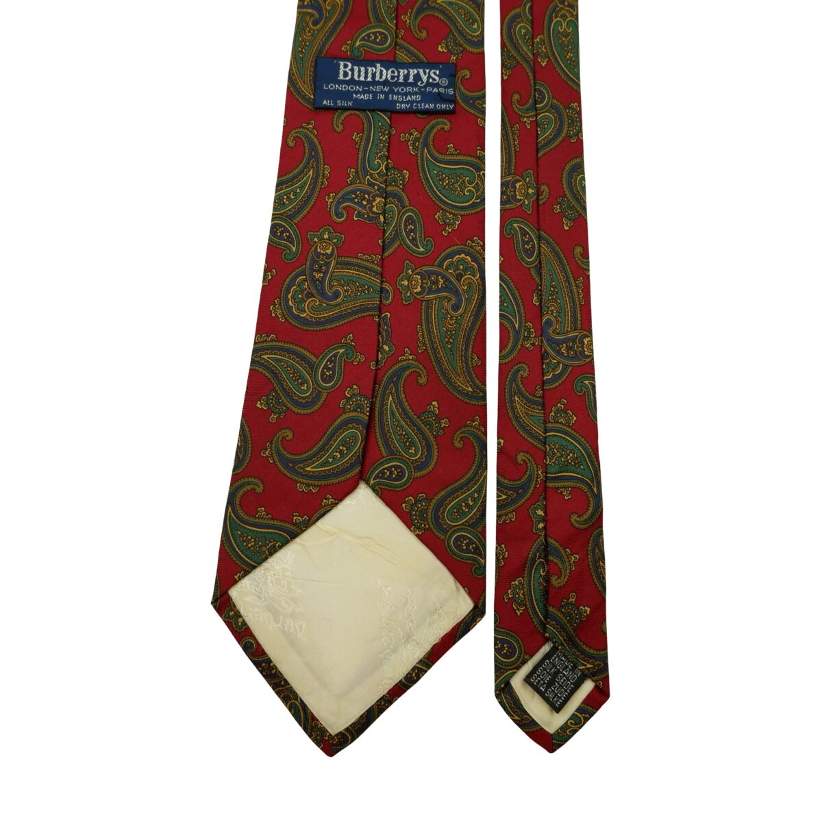 a16627 4 Burberry Tie Silk Maroon Paisley Patttern England (US Import Tax Included) มุมที่ 4