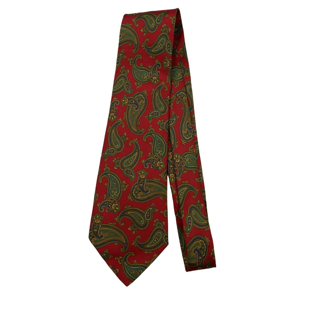 a16627 5 Burberry Tie Silk Maroon Paisley Patttern England (US Import Tax Included) มุมที่ 5