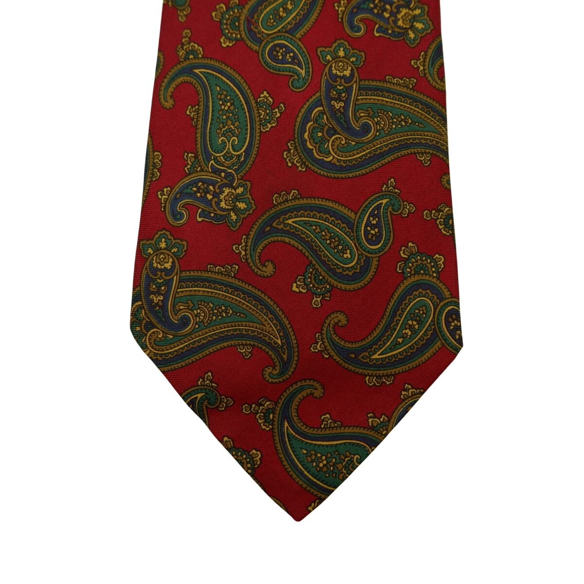 a16627 6 Burberry Tie Silk Maroon Paisley Patttern England (US Import Tax Included) มุมที่ 6