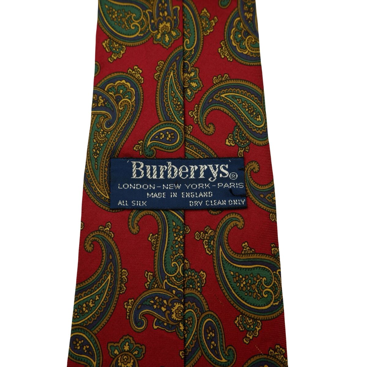 a16627 9 Burberry Tie Silk Maroon Paisley Patttern England (US Import Tax Included) มุมที่ 9