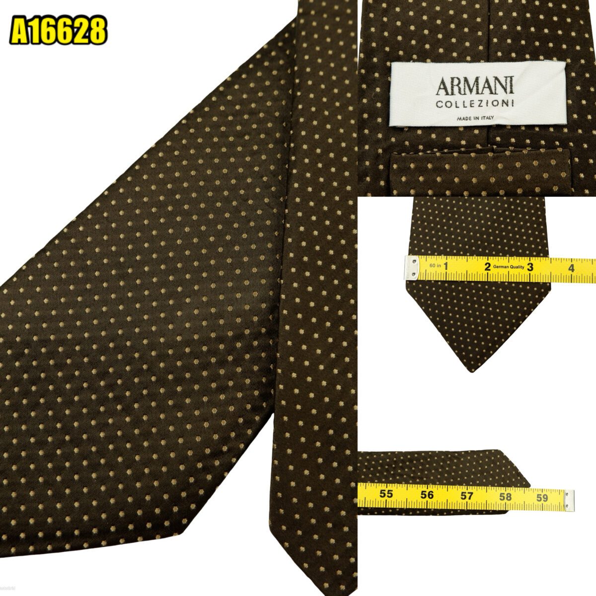created by photogrid Armani Collezioni Tie Silk Brown Dot Pattern Italy (US Import Tax Included) มุมที่ 1
