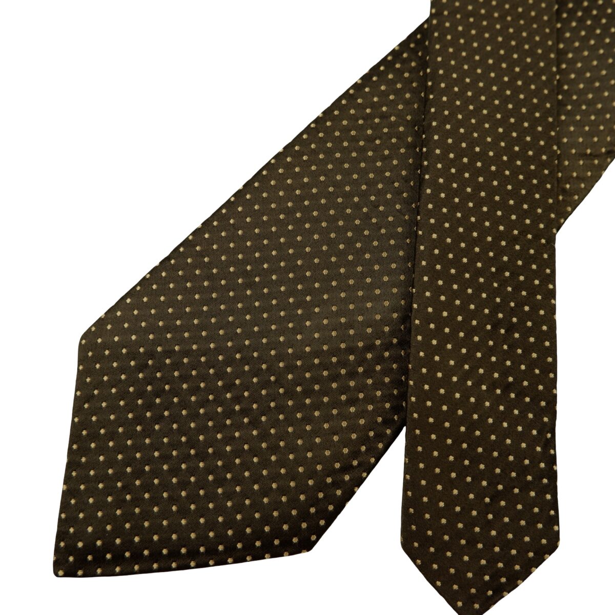 a16628 2 Armani Collezioni Tie Silk Brown Dot Pattern Italy (US Import Tax Included) มุมที่ 2