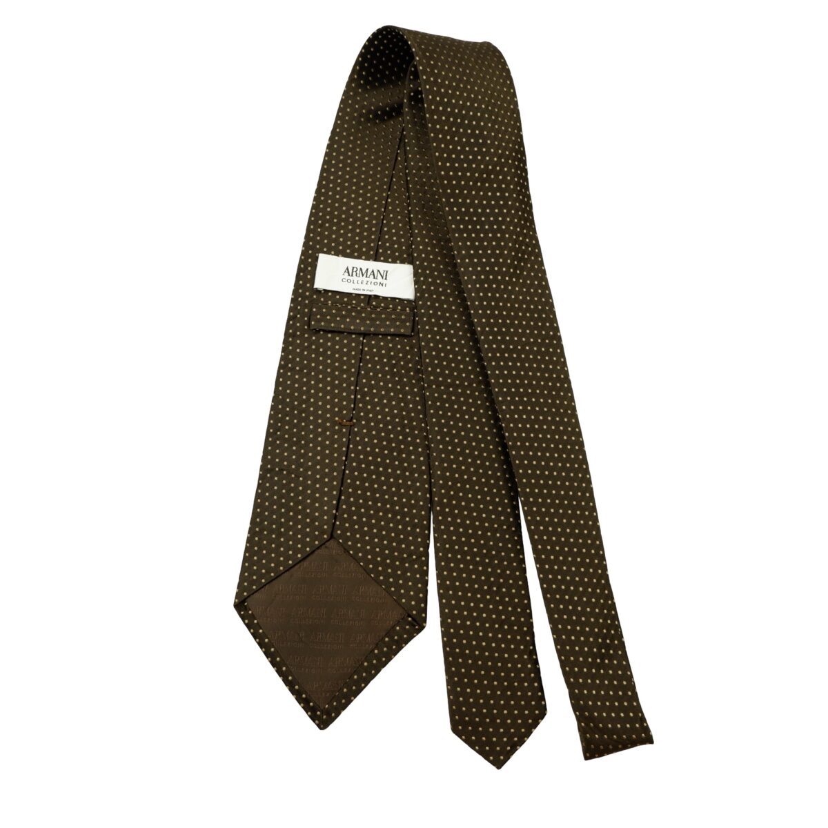 a16628 7 Armani Collezioni Tie Silk Brown Dot Pattern Italy (US Import Tax Included) มุมที่ 7