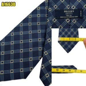 BrooKs Brothers Tie Silk Navy Check USA (US Import Tax Included) มุมที่ 1
