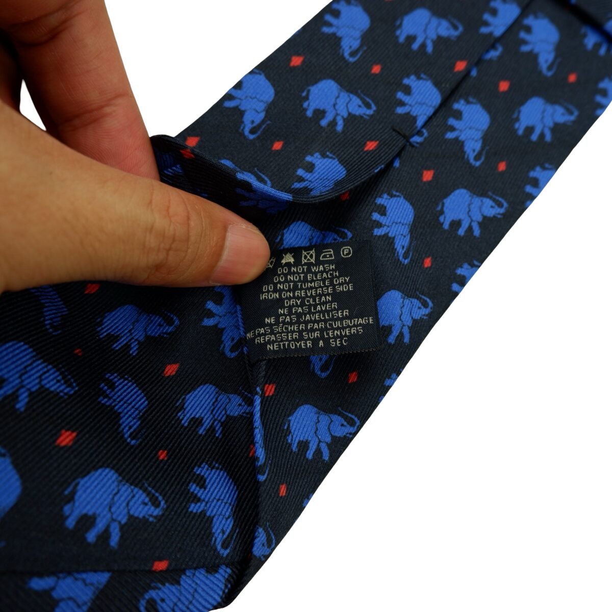 a16631 11 Etro Tie Silk Black Blue Animal Pattern Italy (US Import Tax Included) มุมที่ 11