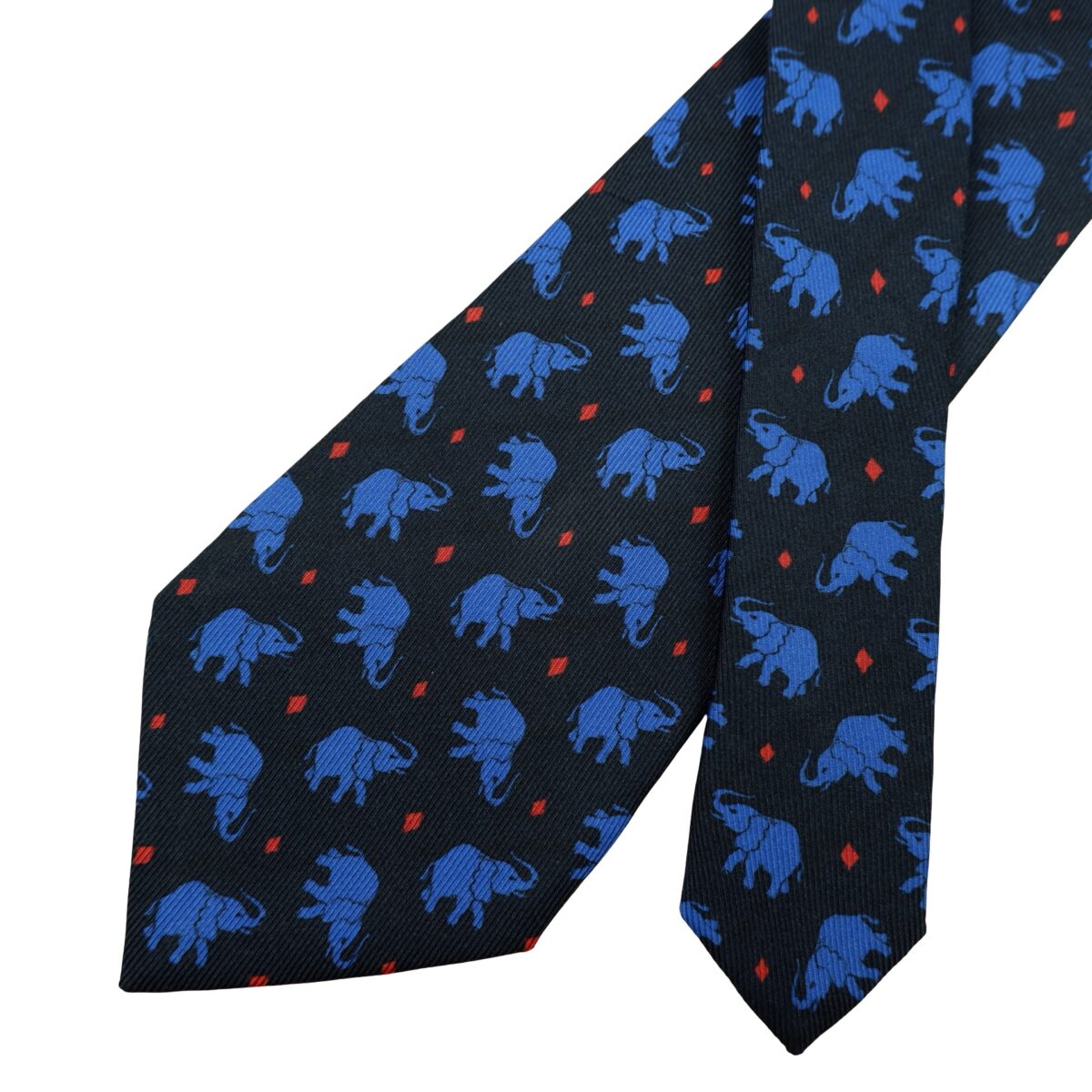 a16631 2 Etro Tie Silk Black Blue Animal Pattern Italy (US Import Tax Included) มุมที่ 2