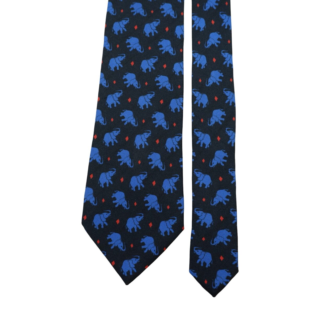 a16631 3 Etro Tie Silk Black Blue Animal Pattern Italy (US Import Tax Included) มุมที่ 3