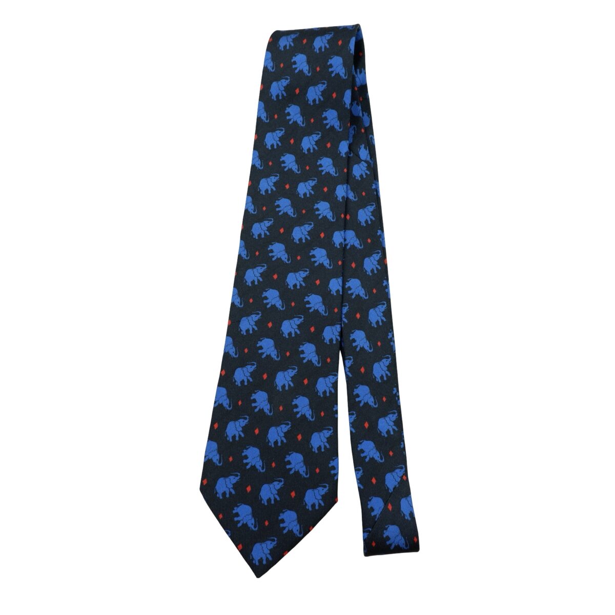 a16631 5 Etro Tie Silk Black Blue Animal Pattern Italy (US Import Tax Included) มุมที่ 5