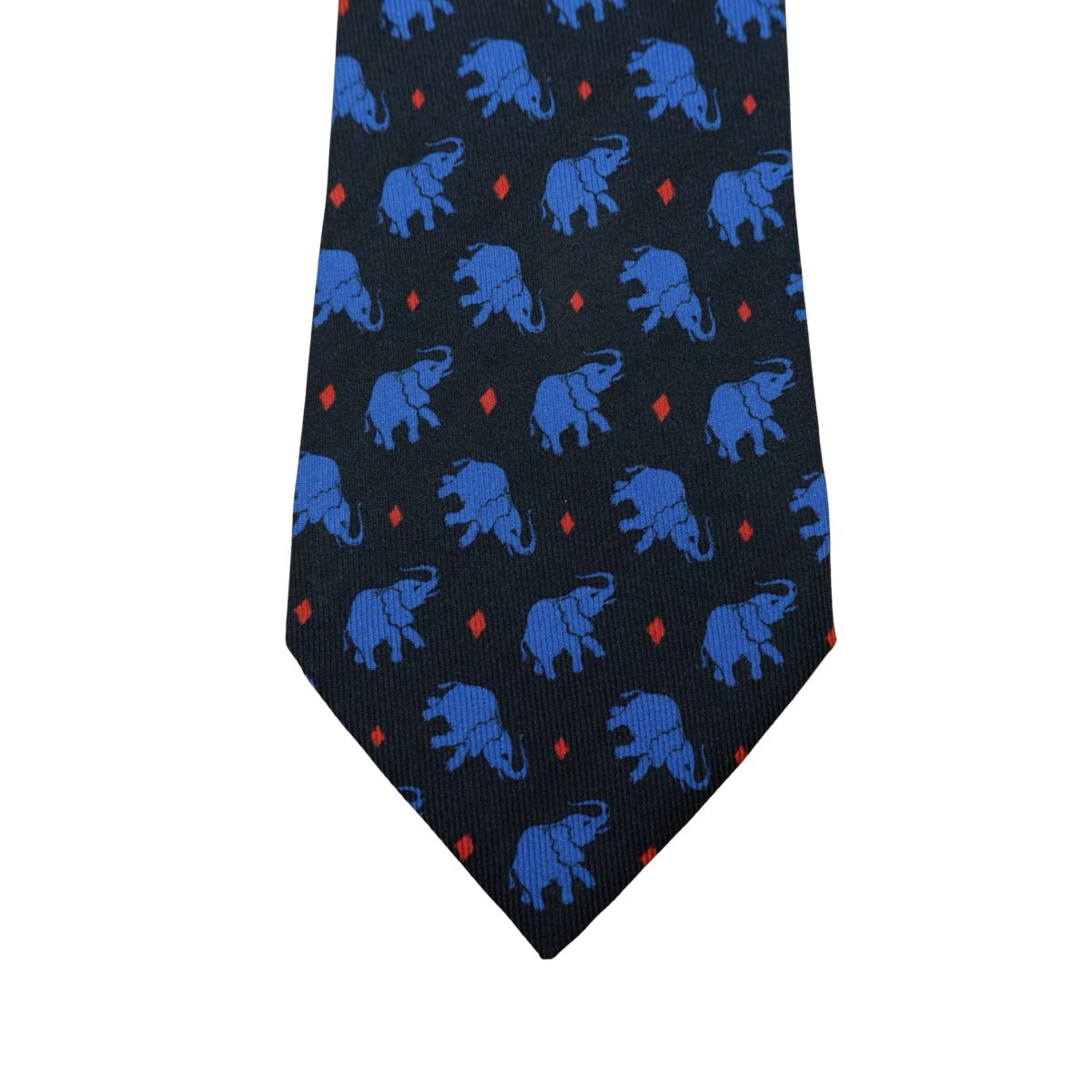 a16631 6 Etro Tie Silk Black Blue Animal Pattern Italy (US Import Tax Included) มุมที่ 6