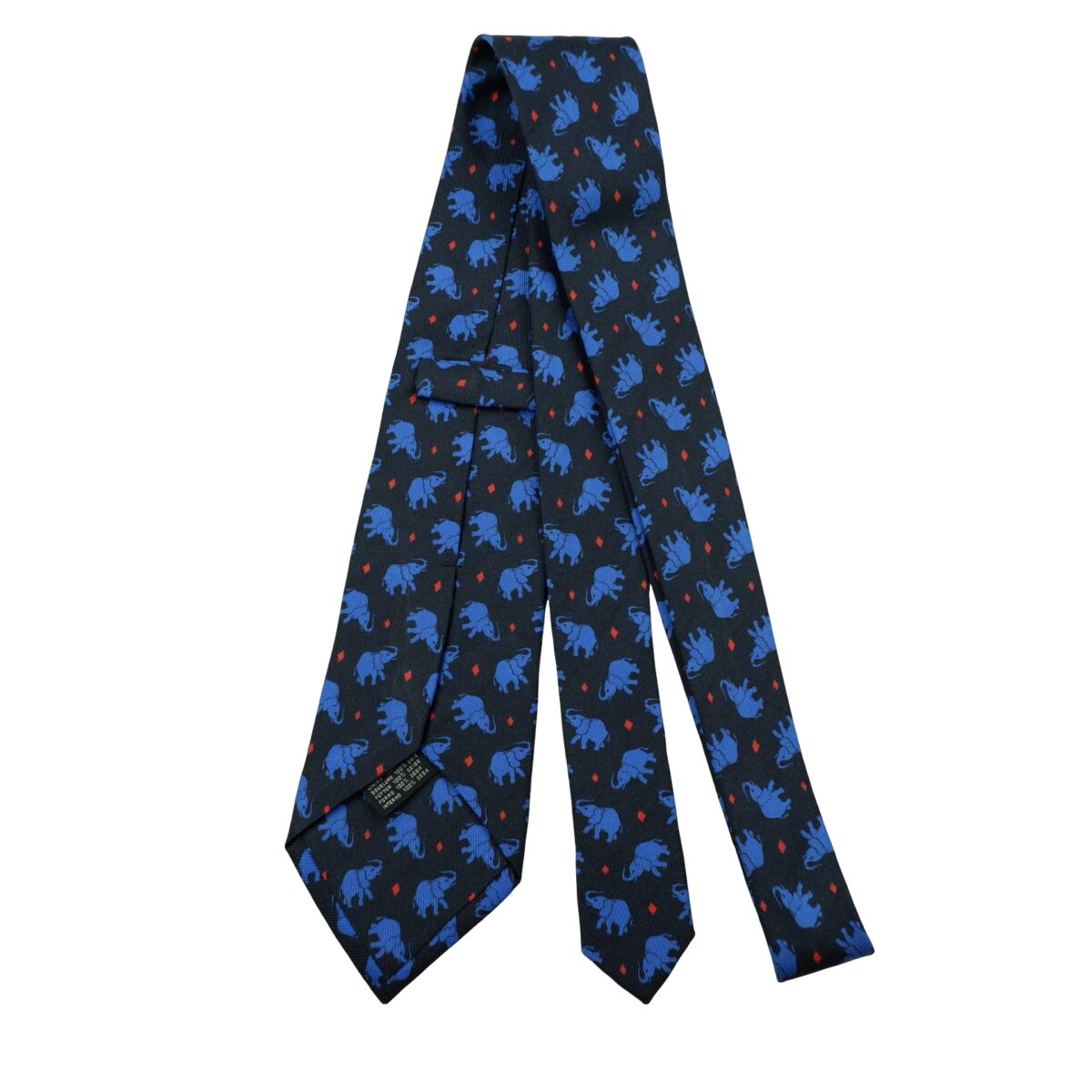 a16631 7 Etro Tie Silk Black Blue Animal Pattern Italy (US Import Tax Included) มุมที่ 7