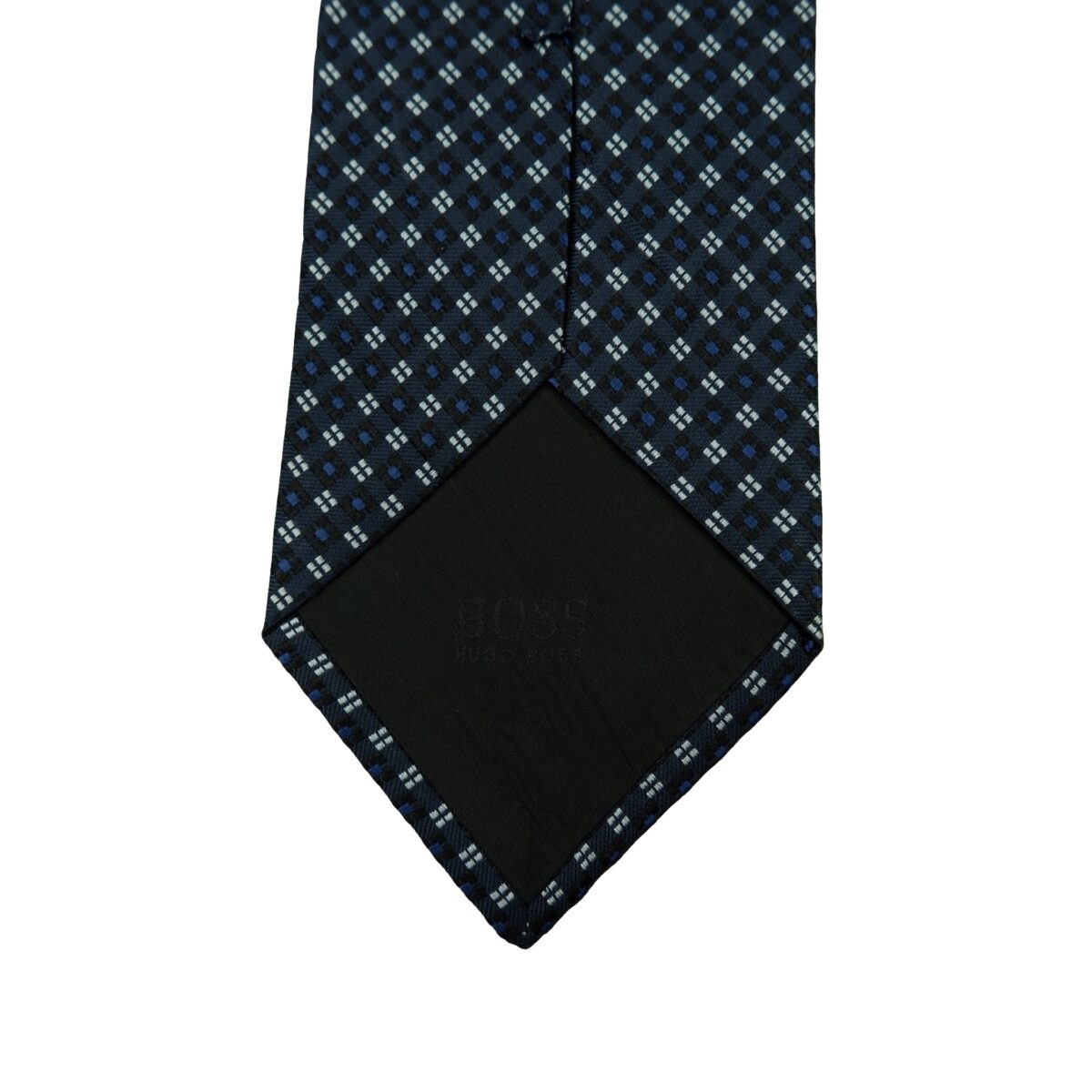 a16634 8 Hugo Boss Tie Silk Navy Geometric Italy (US Import Tax Included) มุมที่ 8