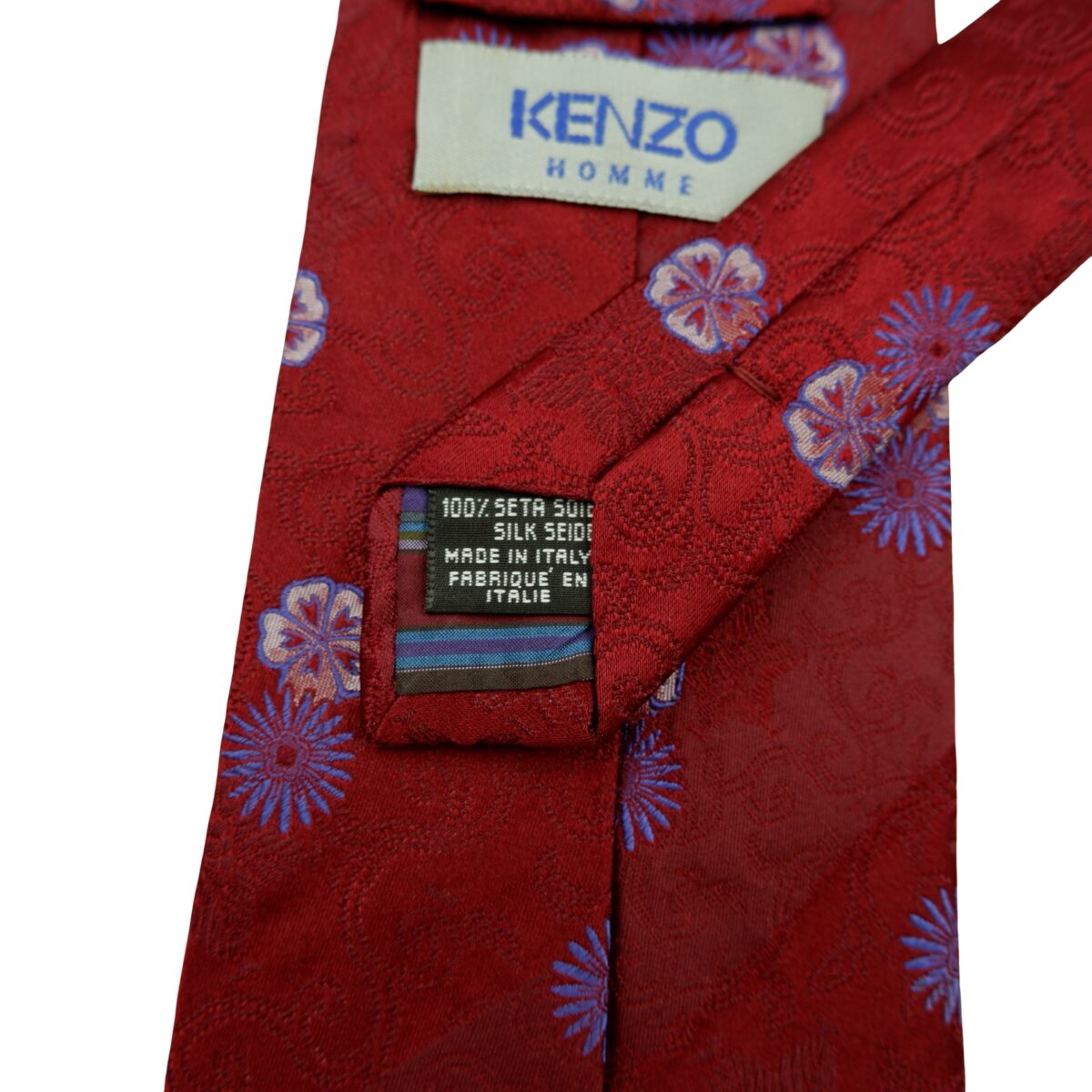 a16635 10 Kenzo Tie Silk Crimson Floral Pattern Italy (US Import Tax Included) มุมที่ 10