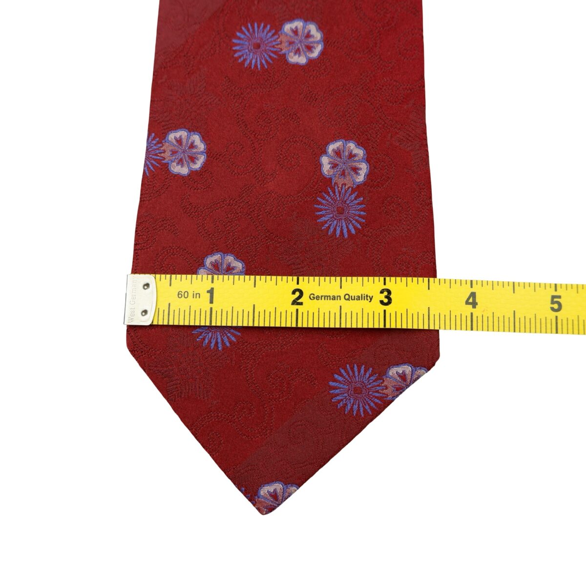 a16635 12 Kenzo Tie Silk Crimson Floral Pattern Italy (US Import Tax Included) มุมที่ 12