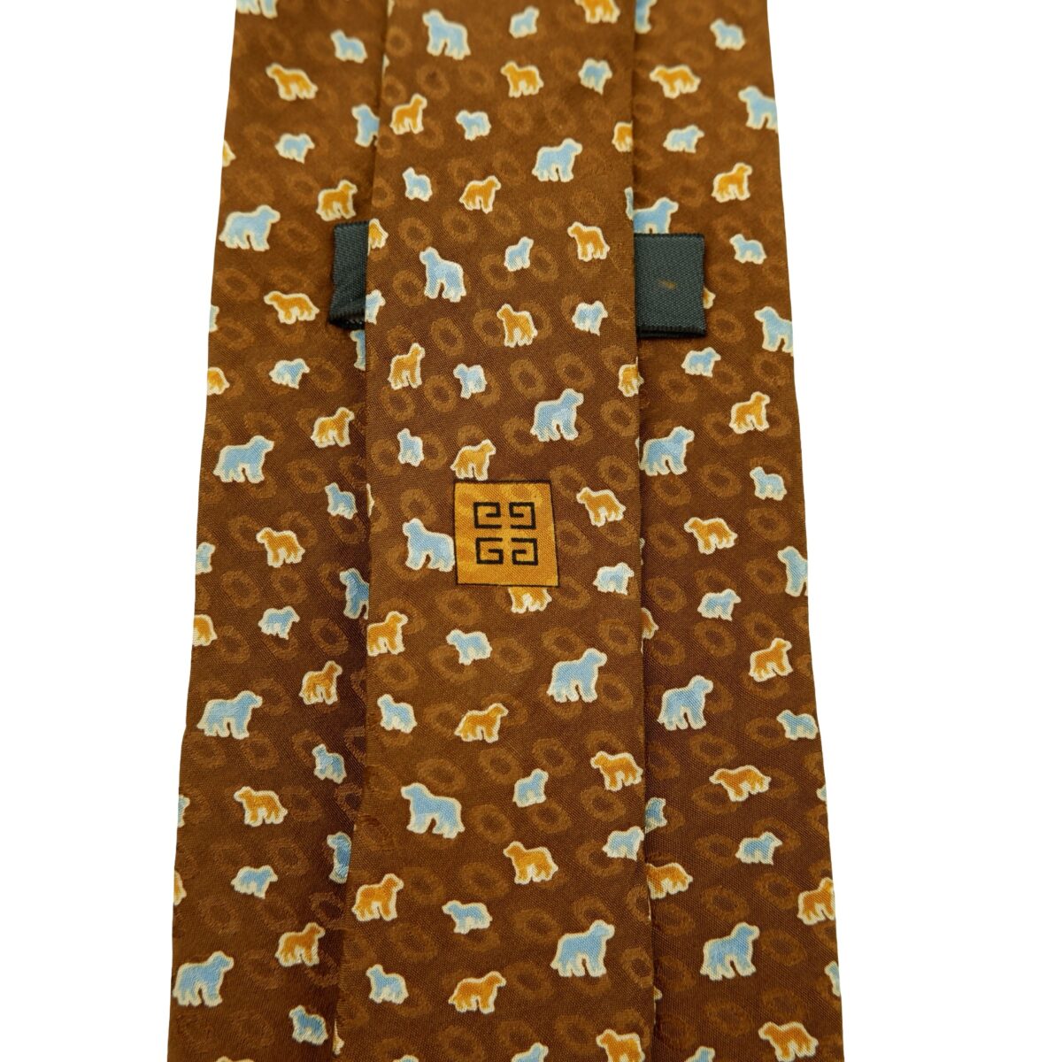 a16636 10 Givenchy Tie Silk Brown Animal Pattern Italy (US Import Tax Included) มุมที่ 10