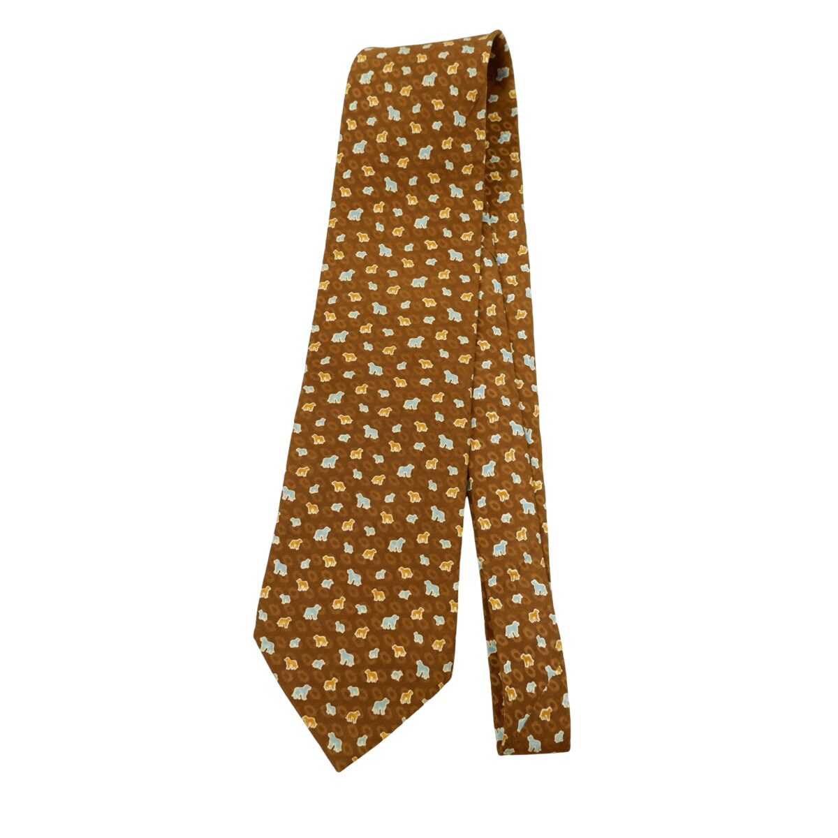 a16636 5 Givenchy Tie Silk Brown Animal Pattern Italy (US Import Tax Included) มุมที่ 5