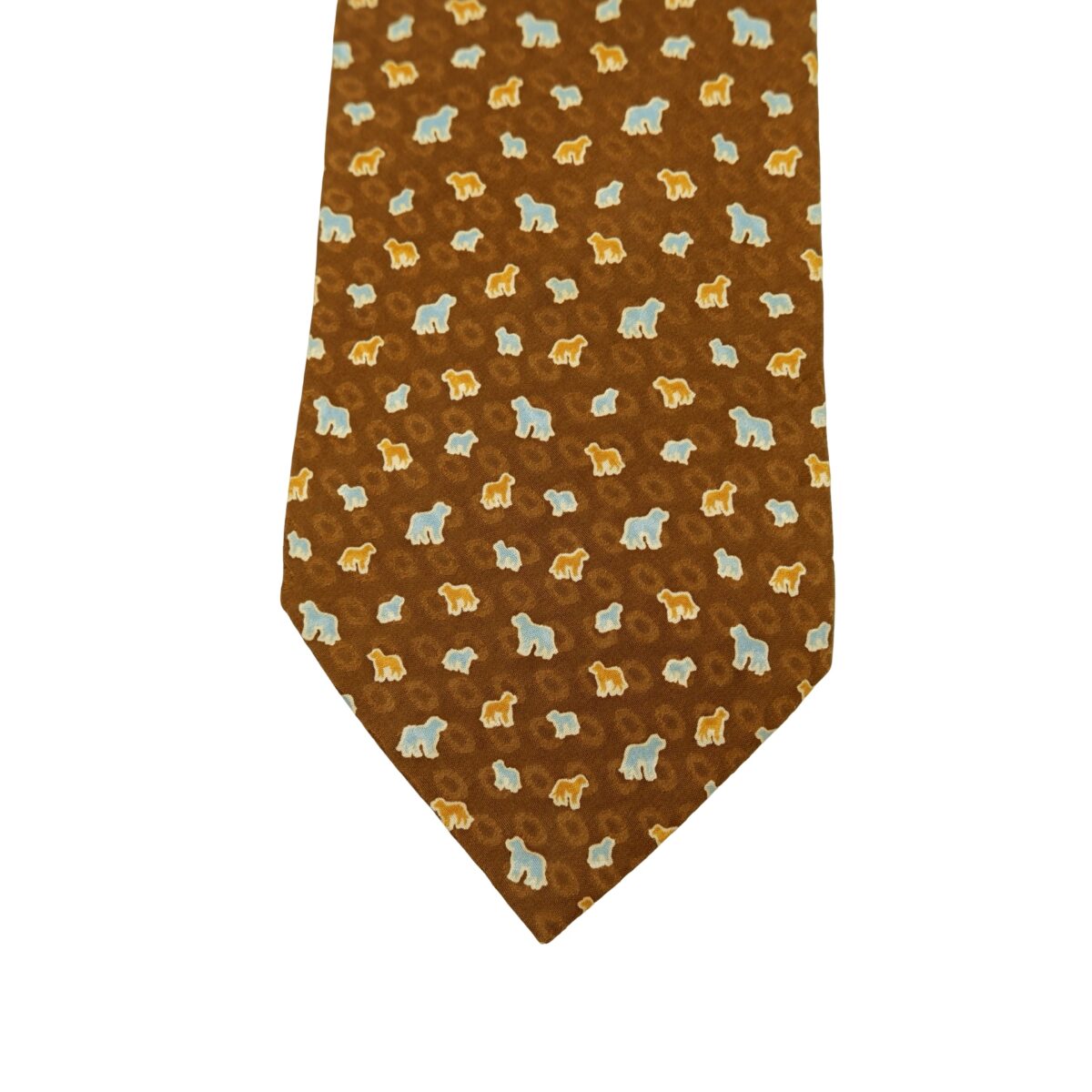 a16636 6 Givenchy Tie Silk Brown Animal Pattern Italy (US Import Tax Included) มุมที่ 6