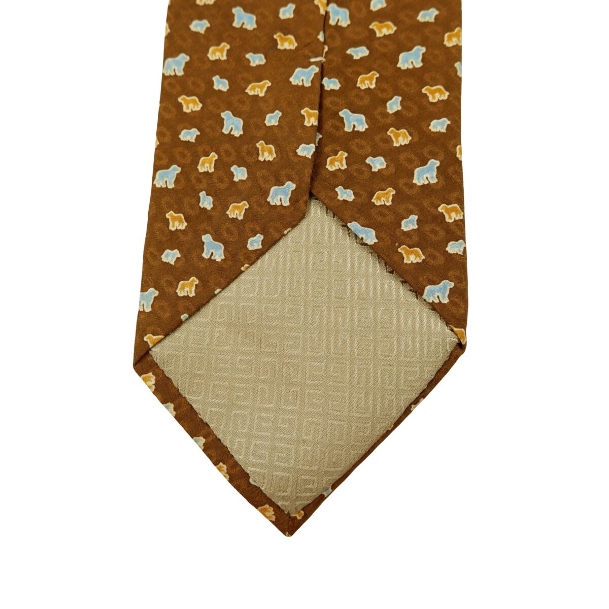 a16636 8 Givenchy Tie Silk Brown Animal Pattern Italy (US Import Tax Included) มุมที่ 8